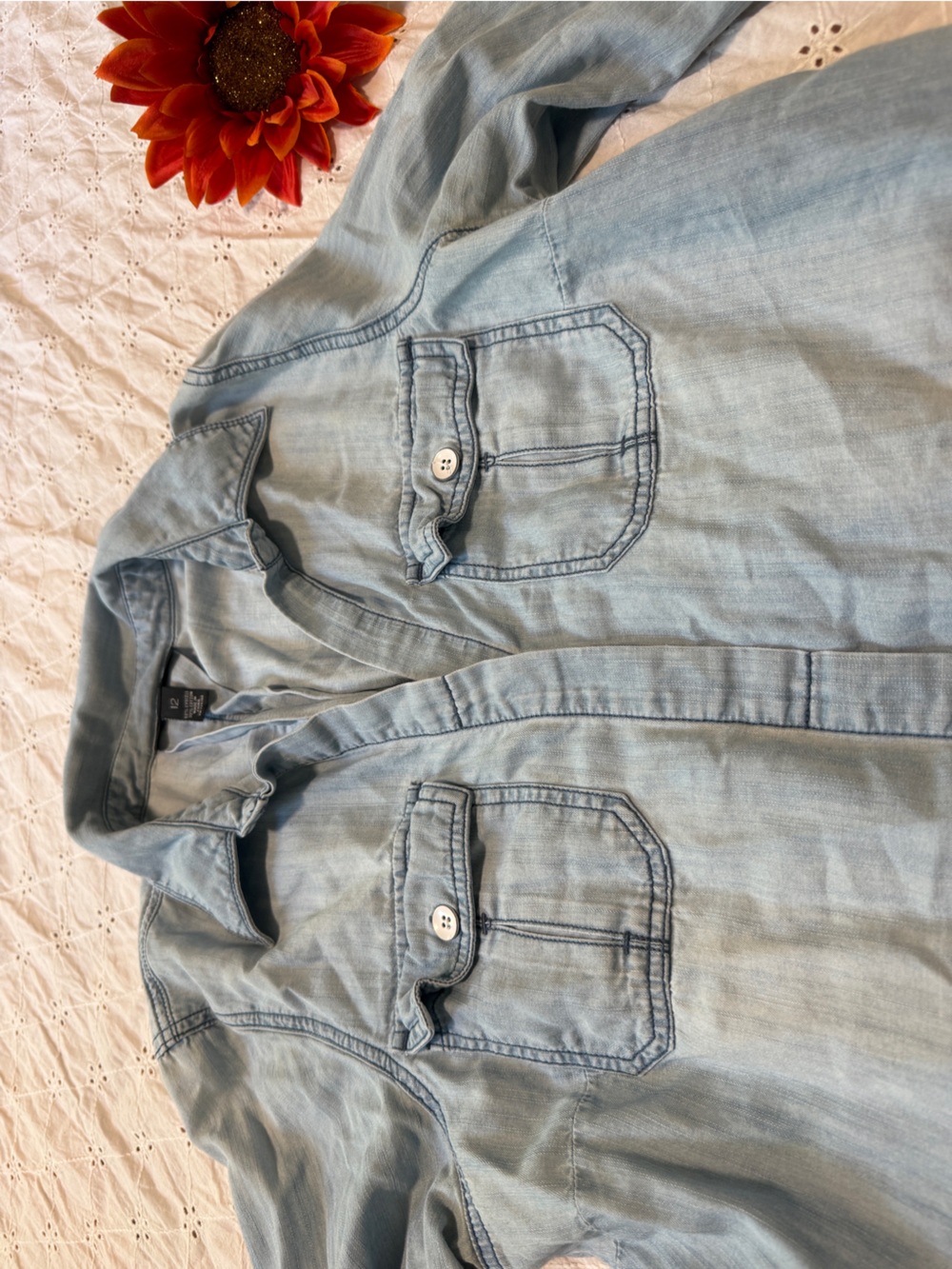 🌻INC International Concepts Light Blue Denim-Style Button Down Shirt